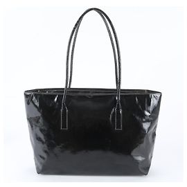 Borsa Tote in pelle Prada con logo triangolare Nero