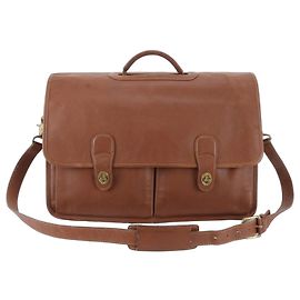 Coach Turnlock Leather 2-Way Business Bag Brown