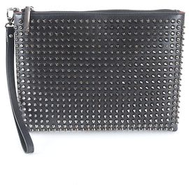 Bolsa de mão em couro com tachas Spike Christian Louboutin Preto
