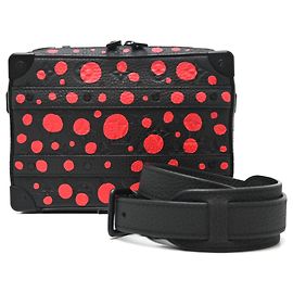 Louis Vuitton Handle Soft Trunk (LV x YK) Yayoi Kusama Collaboration Handbag Black Red