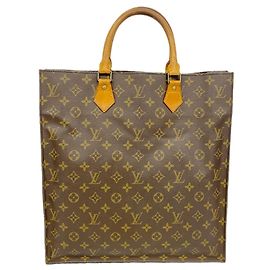 Louis Vuitton Monogram Sac Plat Tote Bag Braun