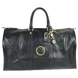 Bolsa Boston Versace Vintage com logo Sunburst Preto