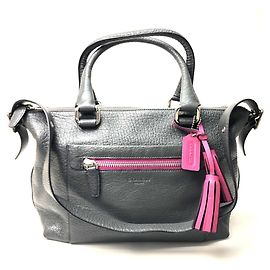 Borsa Satchel COACH Legacy Textured Grigio antracite