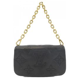 Bolsa de Ombro Louis Vuitton Bubblegram Wallet on Strap Preto