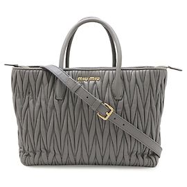 Miu Miu Matelassé Gathered Handbag/Shoulder Bag Brown