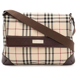 Borsa a tracolla Burberry Nova Check Nero Beige Bordò