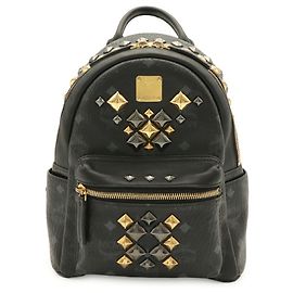 MCM Visetos Glam Backpack Brown Black