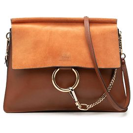 Chloé Faye Crossbody en cuir de veau et daim marron Medium Marron