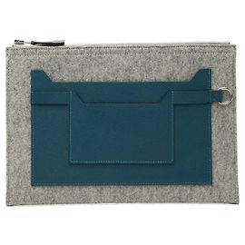 Hermès Gray Epsom and Felt Toodoo 29 Brown