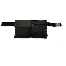 Gucci Black GG Canvas Double Pocket Belt Bag Black