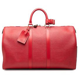 Louis Vuitton Red Epi Keepall 45 Roja