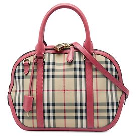 Bolsa Bowling Orchard em Nylon Check Haymarket Burberry Beige Small Bege