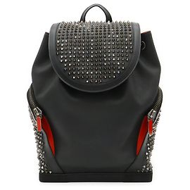 Christian Louboutin Explorer Funk Spike Studded Backpack Black Red