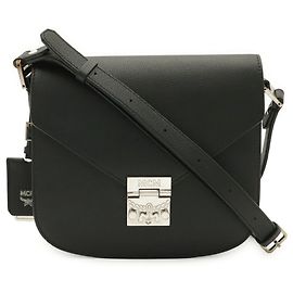 Bolsa de Ombro em Couro MCM Patricia Preto