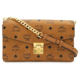 MCM Visetos Glam Schultertasche Braun
