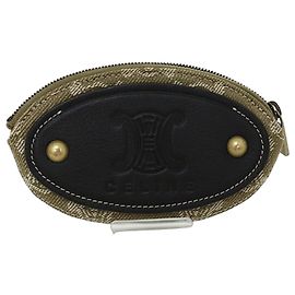 Céline Celine Macadam Coin Case Keyring Beige Khaki