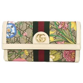 Carteira Continental Gucci Ophidia GG Flora Branco