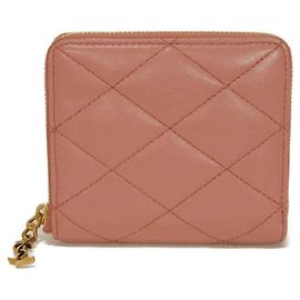 Cartera compacta Yves Saint Laurent Cassandra Rosa Beige
