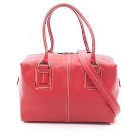 mala tote Tod's em couro vermelho Vermelho