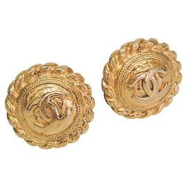 Orecchini a clip vintage Chanel COCO Mark D'oro