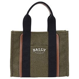 mala Tote Bally em lona cáqui Caqui
