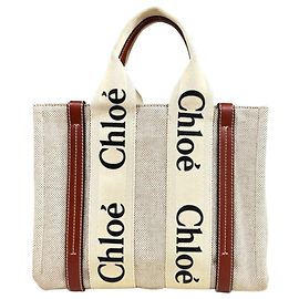 mala Chloé Small Tote Woody Marrom Bege