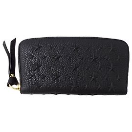 Portafoglio in pelle nera Jimmy Choo Nero