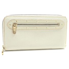 Portefeuille long Zippy Louis Vuitton Suhali Blanc