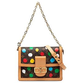Louis Vuitton Sac Dauphine MM 2WAY Chain Handbag Marrom