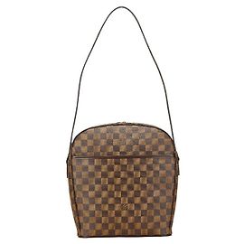Sac à épaule Louis Vuitton Damier Ipanema GM Marron