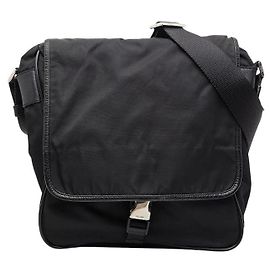 Bolso bandolera Prada con logotipo triangular Negro