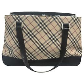Borsa Tote Burberry Nova Check Marrone Beige