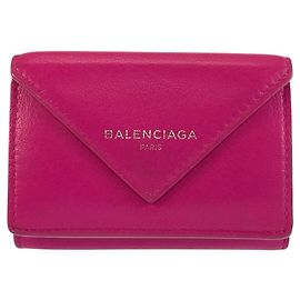Portafoglio compatto Paper Balenciaga Rosa