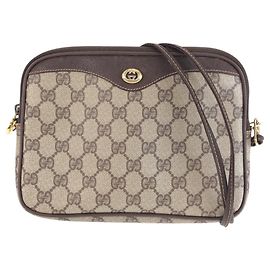 Borsa a tracolla Gucci Vintage GG Supreme Marrone Beige