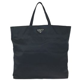 Prada Triangle Logo Tote Schwarz