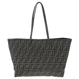 Fendi Zucca Tote Bag Brown Cloth Brown