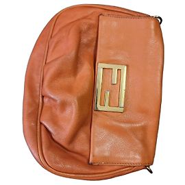 Fendi Sac Baguette en cuir orange Orange