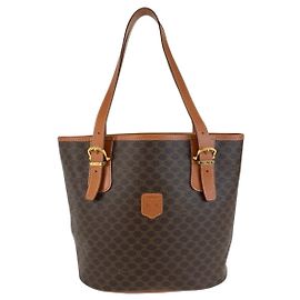 Céline Celine Macadam Tote Bag Brown