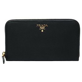 Cartera larga con cremallera redonda Prada 1M0506 Negro