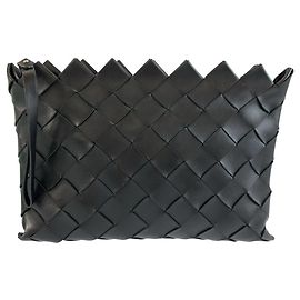 Bottega Veneta Intrecciato Clutch-Tasche Schwarz