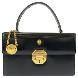 Sac Vanity Versace Sunburst en cuir verni Noir