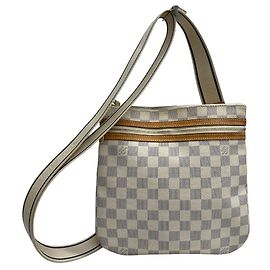 Bolsa de Ombro Louis Vuitton Damier Azur Branco