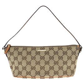 Bolso Gucci Vintage GG Canvas Castaño Beige