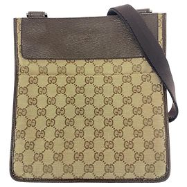 Bolso de hombro Gucci GG Canvas Castaño Beige