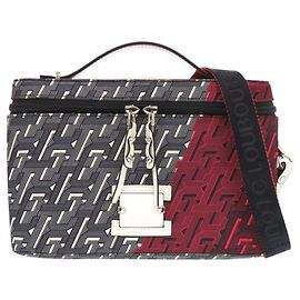 Christian Louboutin Rubiclic Nylon Handbag Brown White Red