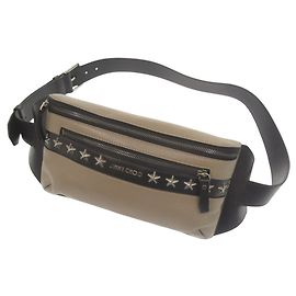 Jimmy Choo Oscar Star Studded Leather Sling Bag Brown Black