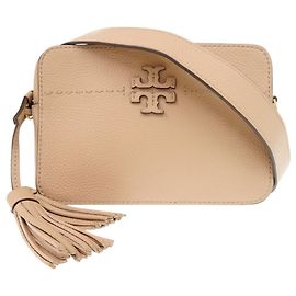 Tory Burch McGraw Schultertasche aus Leder Beige
