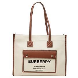 Burberry Small Freya Tote Bag Braun Roh