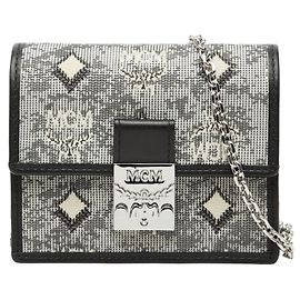 Borsa a tracolla MCM Vintage Monogram Jacquard con catena Marrone Multicolore