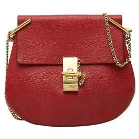Bolsa de Ombro com Corrente Chloé Drew Vermelho